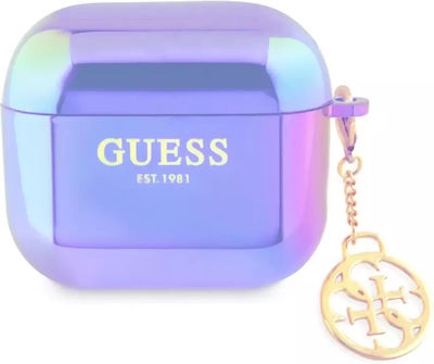 Guess "4g Charm" Collection Θήκη Σιλικόνης σε Μωβ χρώμα για Apple AirPods 3