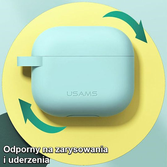 Usams Silicone Case with Keychain Green for Apple AirPods 3