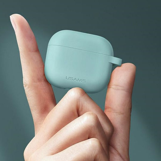 Usams Silicone Case with Keychain Green for Apple AirPods 3