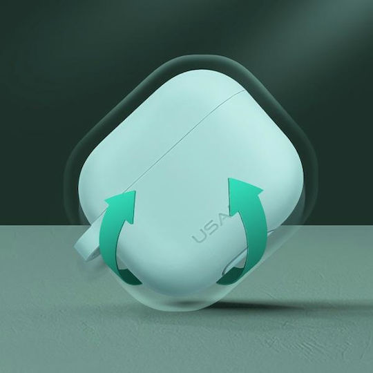 Usams Silicone Case with Keychain Green for Apple AirPods 3