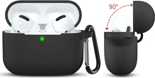 Techsuit Θήκη Σιλικόνης με Γάντζο σε Μαύρο χρώμα για Apple AirPods 3