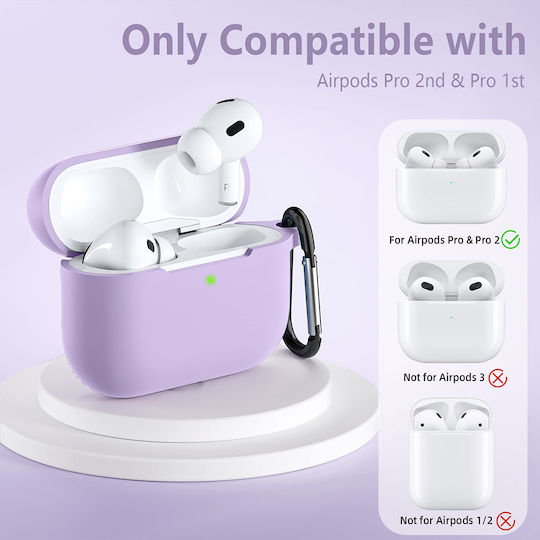 Techsuit Hülle Silikon in Lila Farbe für Apple AirPods Pro