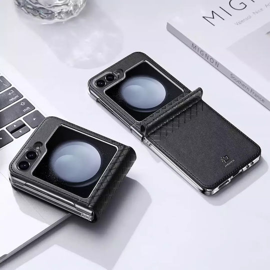 Dux Ducis Задна корица Кожа Черен (Galaxy Z Flip6)
