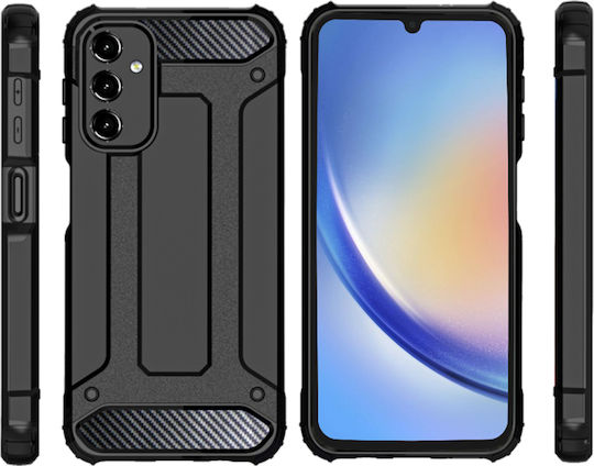 Techsuit Hybrid Umschlag Rückseite Silikon Schwarz (Galaxy A15)