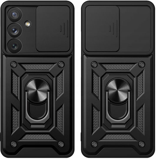 Techsuit CamShield Umschlag Rückseite Kunststoff / Silikon Schwarz (Galaxy A35 5G)