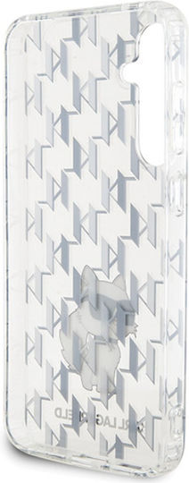 Karl Lagerfeld Monogram Choupette Umschlag Rückseite Kunststoff Transparent (Galaxy S23 FE)