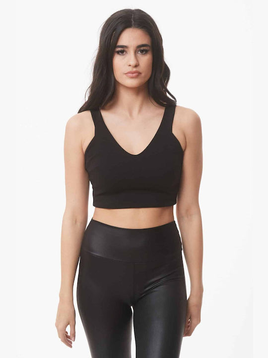 Boutique pentru Femei Crop Top fără Mâneci Negru