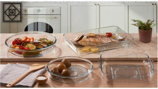 Pasabahce Fontene Glass Round Heat-Resistant Cookware 32x32x6cm