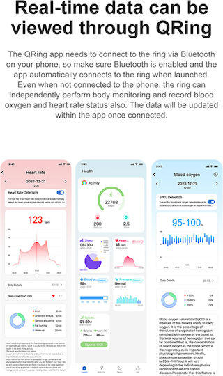 Techsuit R02 Smart Ring 19mm mit Pulsmesser Schwarz