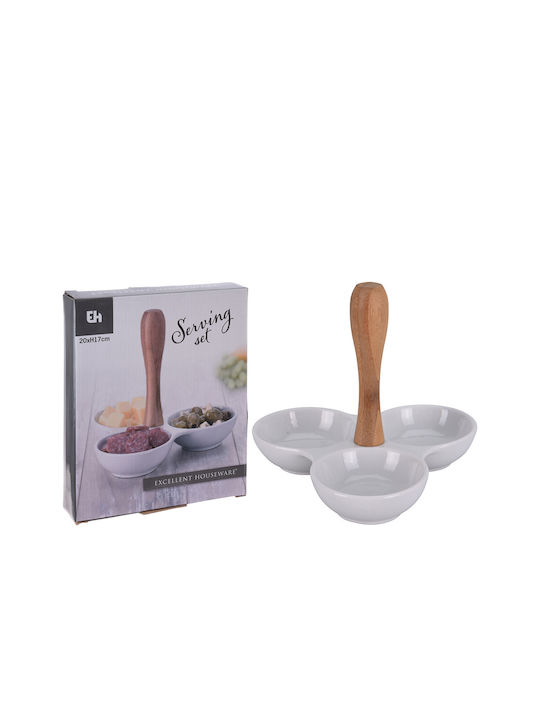 Excellent Houseware Ορντεβιέρα 3 Θέσεων από Πορσελάνη Λευκή Ø17xY17cm Π17xΜ17xΥ17cm Excellent Houseware Ορντεβιέρα 3 Θέσεων από Πορσελάνη Λευκή Ø17xY17cm Π17xΜ17xΥ17cm