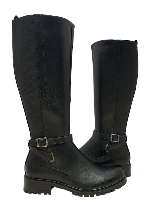 Via Dos Synthetic Leather Women's Boots with Rubber Black