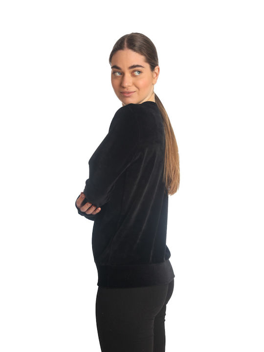 Paco & Co Women's Velvet Sweatshirt Black