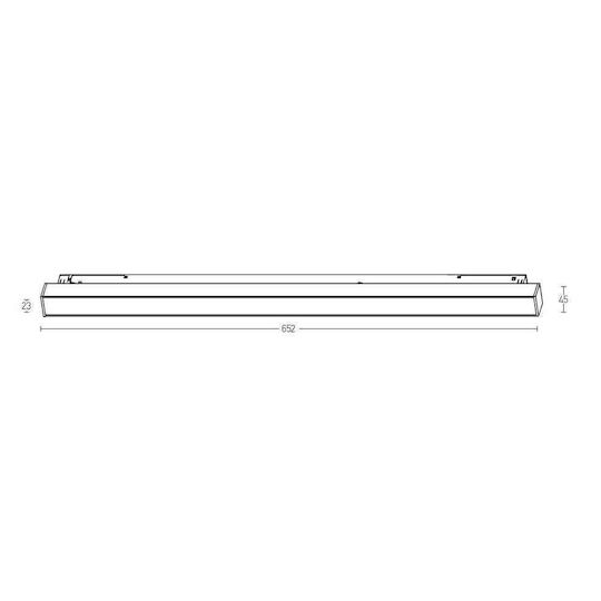 Zambelis Lights Commercial Linear LED Ceiling Light 20W Warm White IP20 Dimmable L65.2xD2.3xH6.5cm