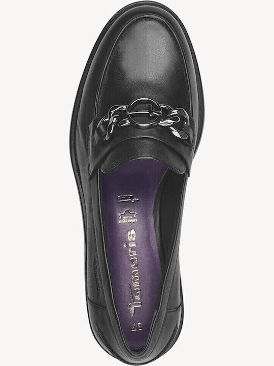 Δερμάτινα Γυναικεία Loafers σε Μαύρο Χρώμα