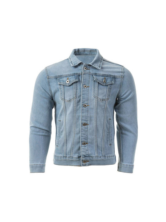 Senior Men's Denim Jacket Light Blue