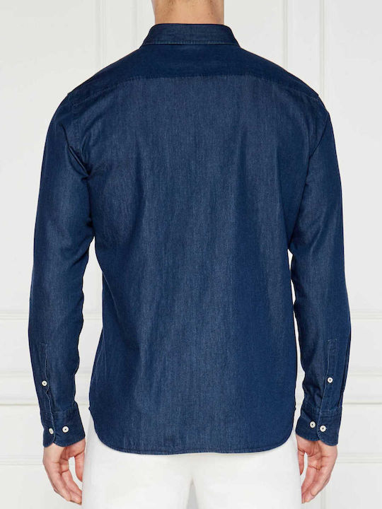 Hugo Boss Men's Shirt Cotton dark blue