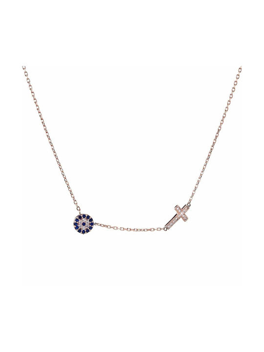 Goldsmith Necklace Eye from Pink Gold Plated Silver