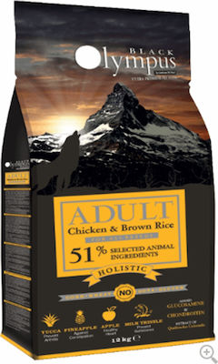 Black Olympus Adult Holistic 2kg Trockenfutter ohne Gluten für erwachsene Hunde mit Brauner Reis, Huhn und Türkei