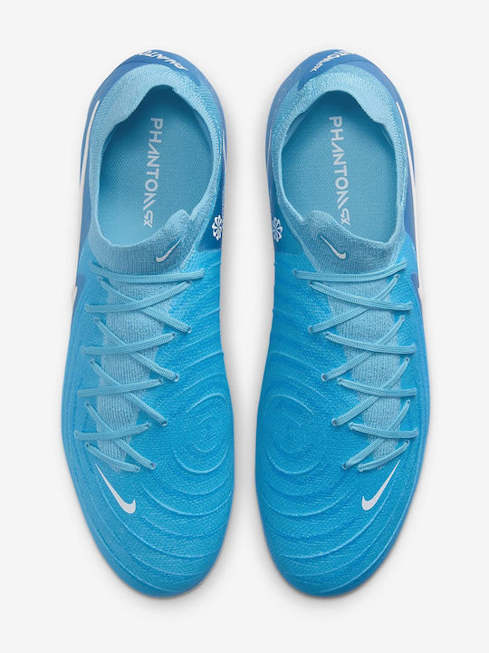 Nike Phantom GX 2 Pro Football Shoes with Cleats Blue Fury / White
