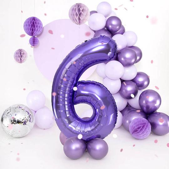 Ballon Folie Zahl 6 Lila