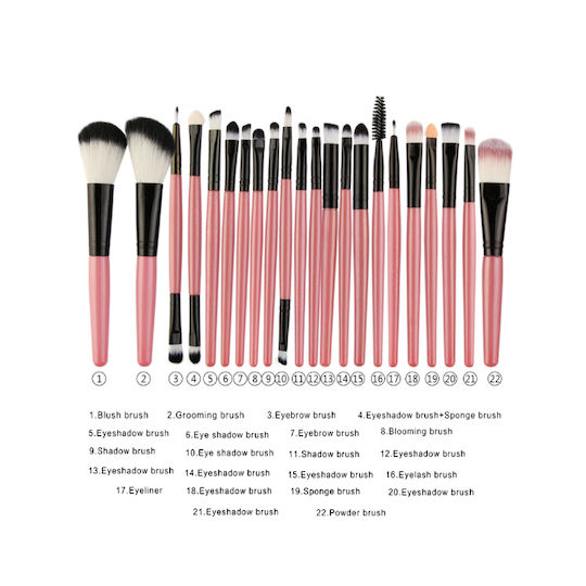 Maange Professional Set with Makeup Brushes made of Synthetic Hair 22pcs
