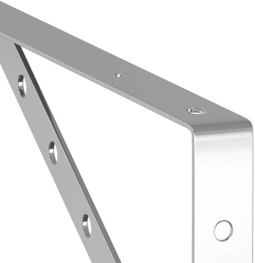 vidaXL Heavy-Duty Stainless Steel Shelf Brackets Silver 400x25mm 4pcs 30300