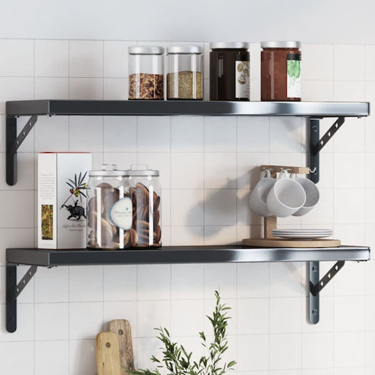 vidaXL Heavy-Duty Stainless Steel Shelf Brackets Silver 23.5x25mm 4pcs 30303