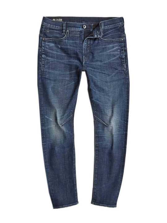 D-staq 3d Men's Elastic Jeans Pants with Slim Fit Dark Aged Denim