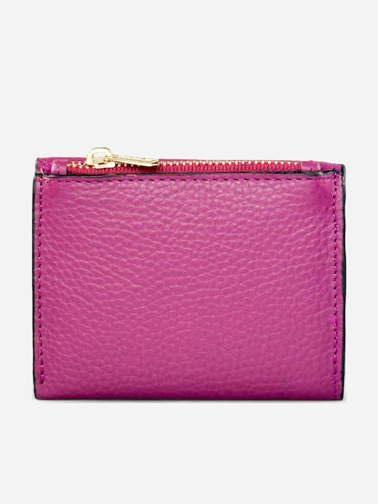 Small Leather Women's Wallet Classic with RFID Purple