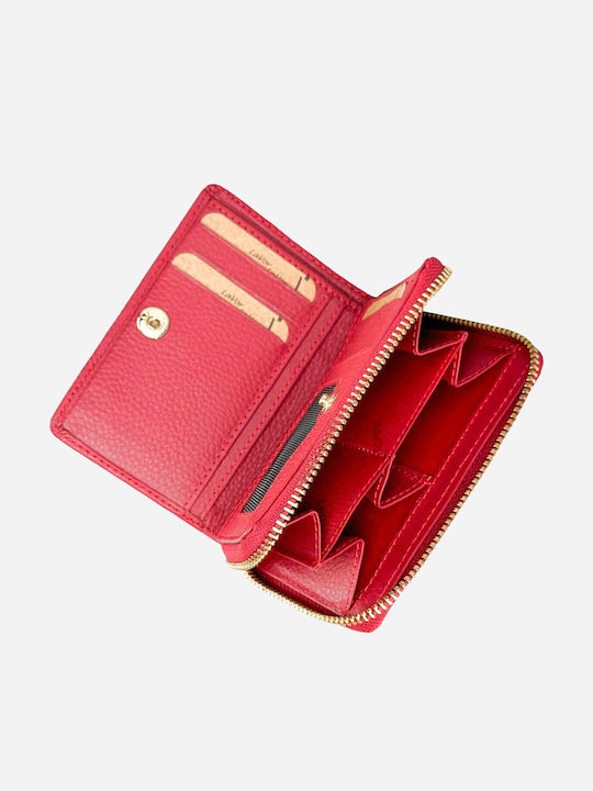 Small Leather Women's Wallet Classic with RFID Red