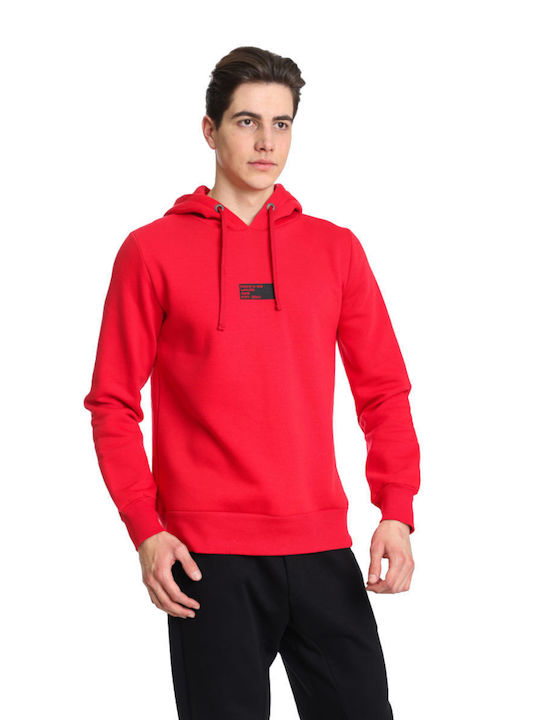 Paco & Co Herren Sweatshirt mit Kapuze Rot