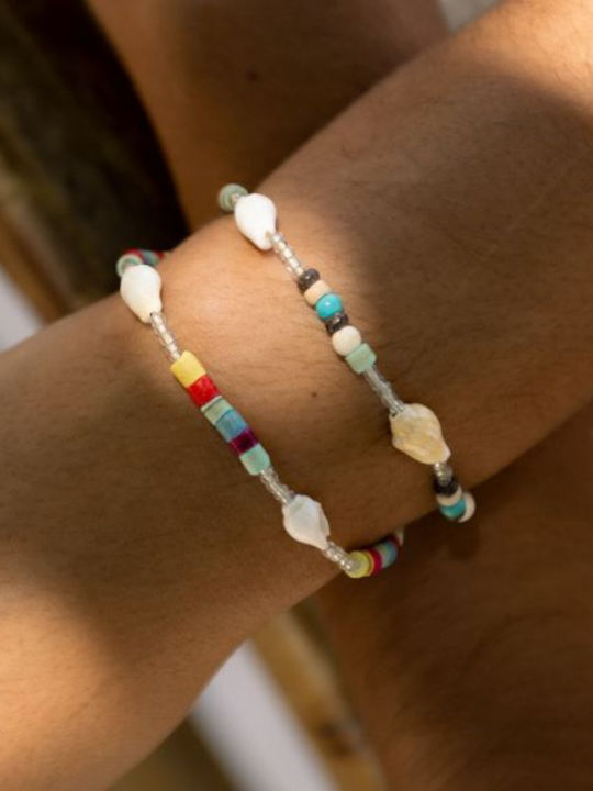 Seashell & White Beads Bracelet Multi