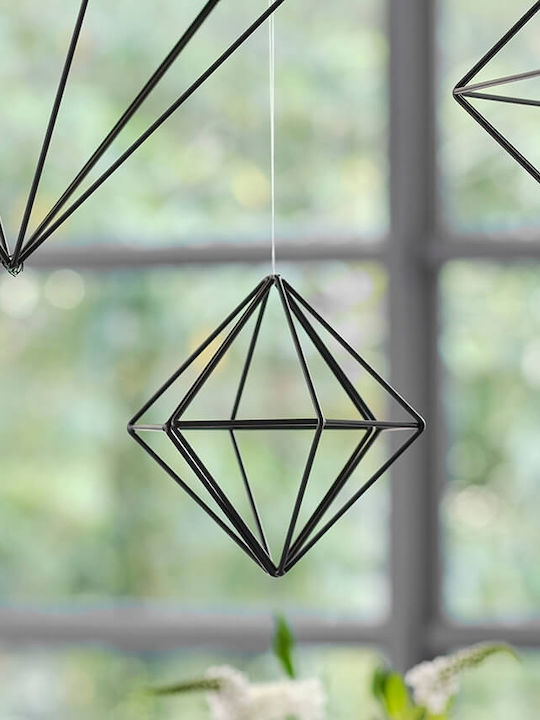 Diamant decorativ metalic negru de 15cm