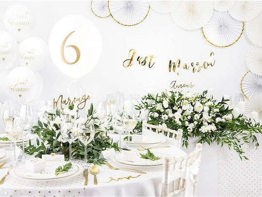 Place Cards White Heart Gold 10 Pieces
