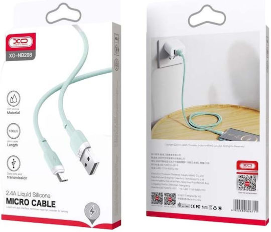 XO Regular USB 2.0 to micro USB Cable Πράσινο 1m 1τμχ