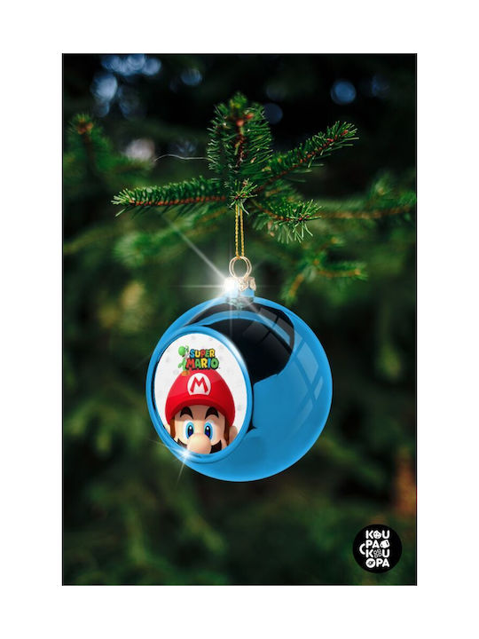 Koupakoupa Super Mario Weihnachtshänger Kugel Ornament Plastik Blau 8cm