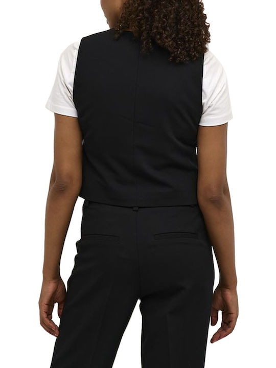 Kaffe Women's Vest with Buttons Black