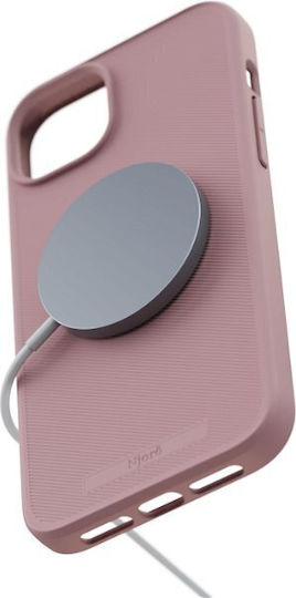 Husă Njord 100% Grs Magsafe pentru iPhone 15 Plus, roz roșu