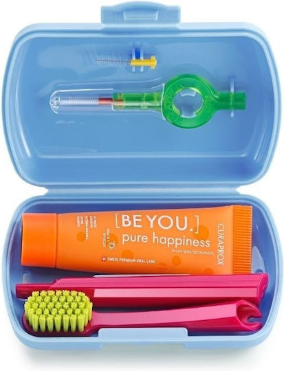 Curaprox Be You Manual Toothbrush Toothpaste 10ml & Toothbrush 1pc. & Interdental Brushes 2pcs. Blue 1pcs