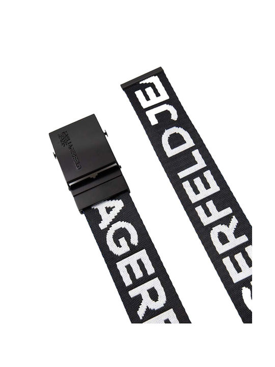 Karl Lagerfeld Men's Webbing Belt Double Sided Belt Black