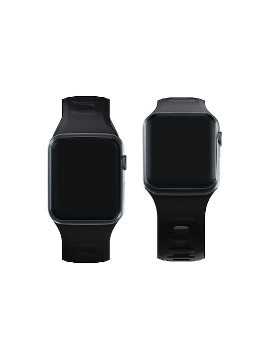 3MK Armband Silikon mit Pin Schwarz (Apple Watch 44/45/46mm/Ultra 49mm)