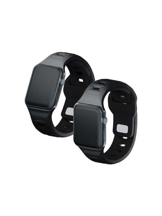 3MK Armband Silikon mit Pin Schwarz (Apple Watch 44/45/46mm/Ultra 49mm)