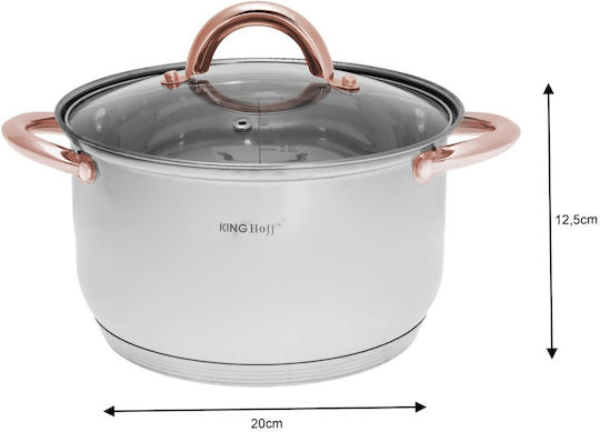 KING Hoff KING Hoff Töpfe Set aus Rostfreiem Stahl Inox / Kupfer mit Antihaftbeschichtung 5 Töpfe