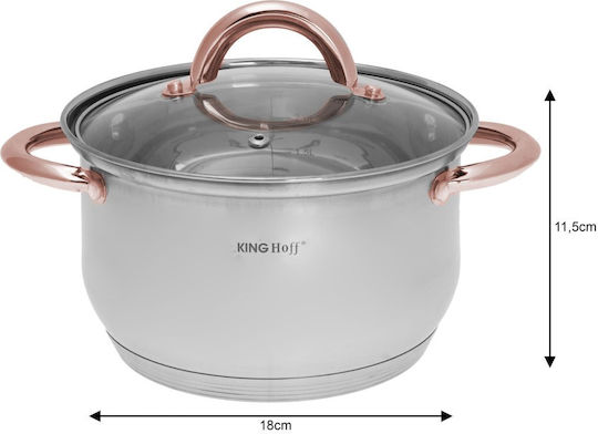 KING Hoff KING Hoff Töpfe Set aus Rostfreiem Stahl Inox / Kupfer mit Antihaftbeschichtung 5 Töpfe