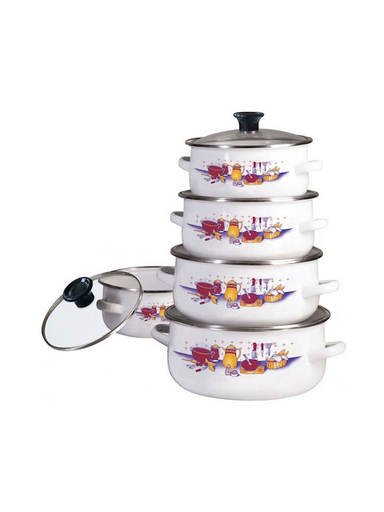 Klausberg Klausberg Cookware Set Made of Aluminum with Enamel Interior Coating 10 Pieces