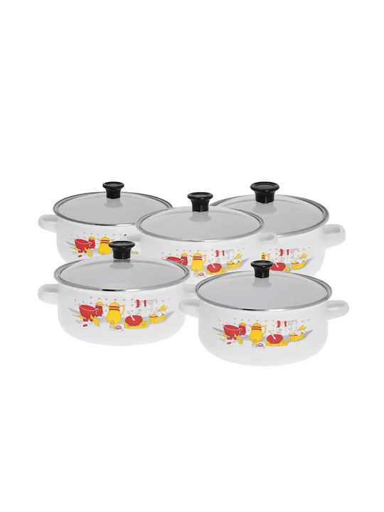 Klausberg Klausberg Cookware Set Made of Aluminum with Enamel Interior Coating 10 Pieces