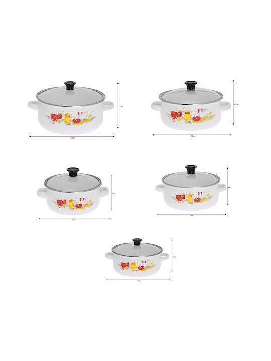 Klausberg Klausberg Cookware Set Made of Aluminum with Enamel Interior Coating 10 Pieces