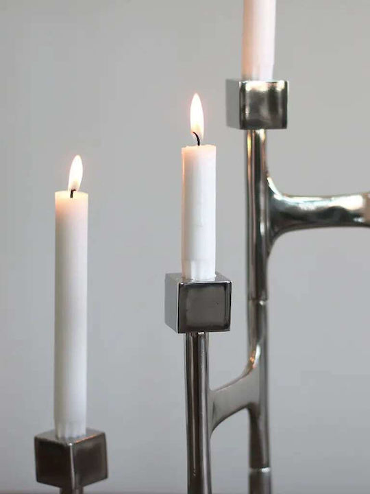 Pols Potten Candle Holder Ceramic in Silver Color 1pcs