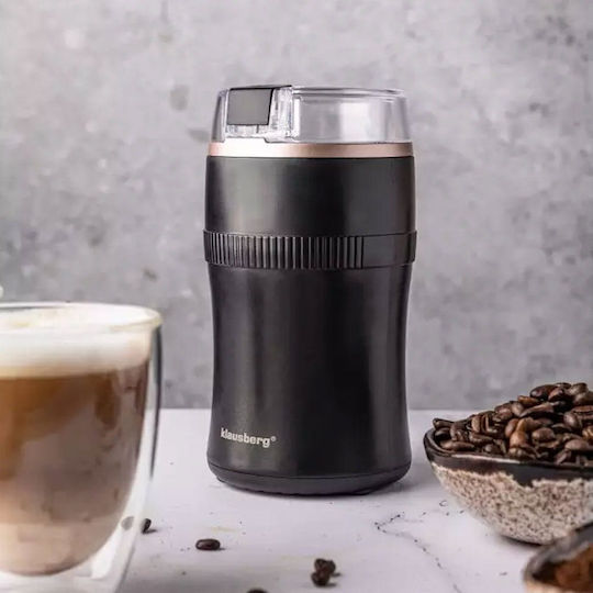 Klausberg Ηλεκτρικός Μύλος Καφέ 200W με Χωρητικότητα 60gr Μαύρος