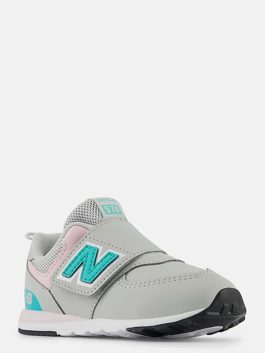 574 Hook & Loop Kids Sneakers with Scratch Gray